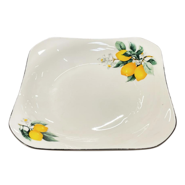 Set 6 Farfurii Adanci Patrate Ceramica Decor Lamaie 26cm 115-8 NR.9 CNN52103
