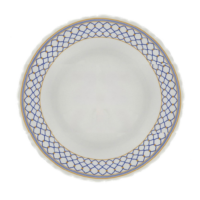 Set 6 Farfurii Adanci Selina Blue Opal Alb cu Model Albastru 23cm DNC63078