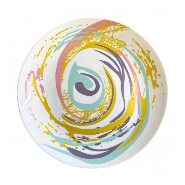 Set 6 Farfurii Desert Opal Alb Imprimeu Spiral 19.5cm SP195 DNC57065