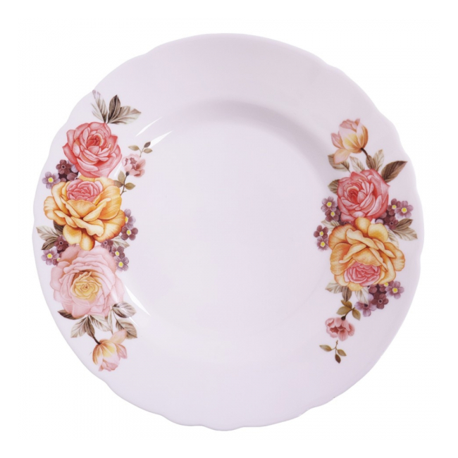 Set 6 Farfurii Desert Opal Alb Trandafiri 20.5cm DEC009 LXBYQP-80 CNN33609