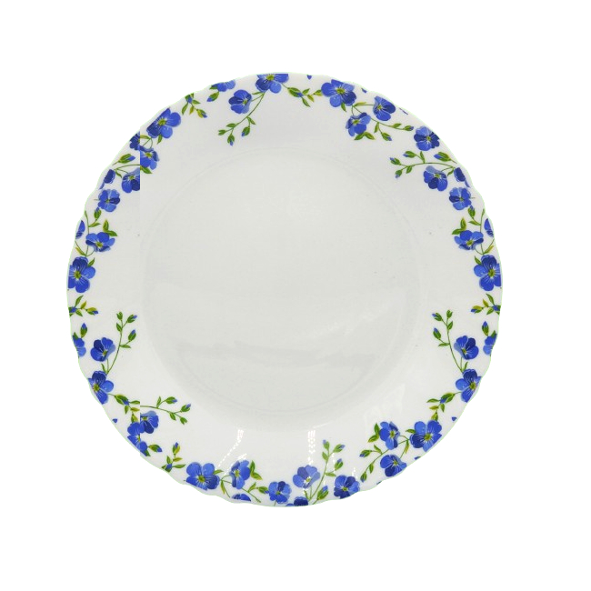 Set 6 Farfurii Intinse Mari Opal Alb Model Blooming Garden 25cm DNC57417