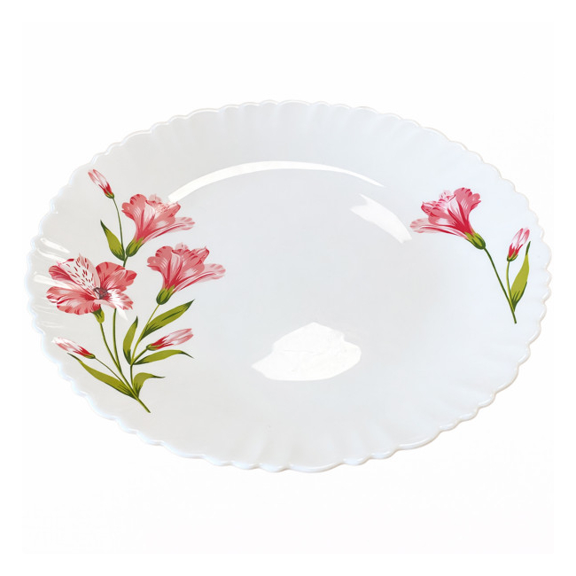 Set 6 Farfurii Intinse Mari Opal Alb Model Marina Peach 26cm CNN52723