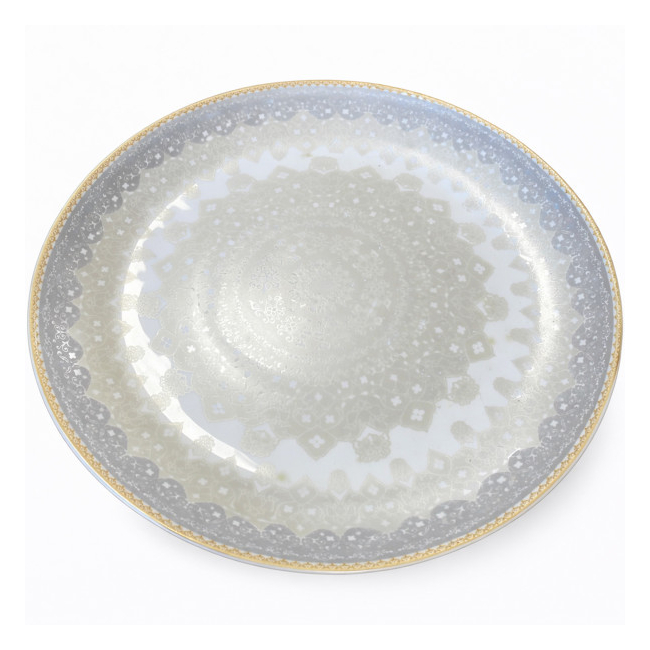 Set 6 Farfurii Intinse Mari Opal Alb Model Miracle Grey 26cm CNN52711