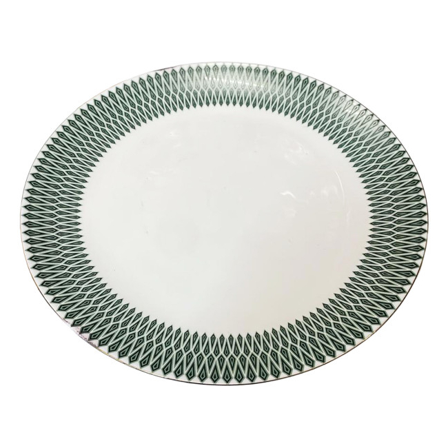 Set 6 Farfurii Intinse Opal Verde Mirage Margini Aurii 26.5cm GRM265 DNC64032 CNN