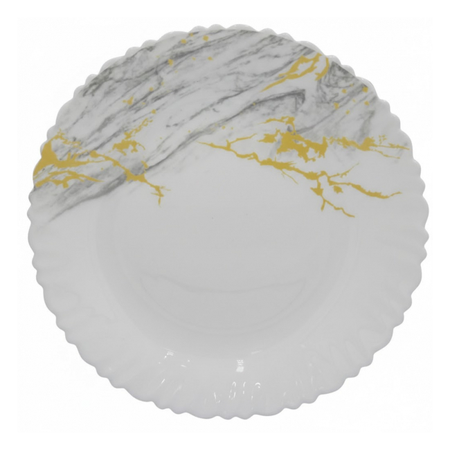 Set 6 Farfurii Intinse Opal Gold Marble 26cm DNC63099