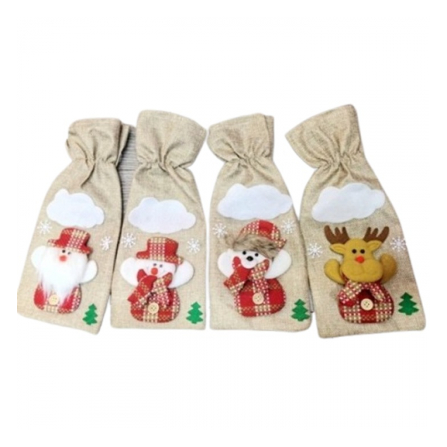 Set 6 Huse Textil pentru Sticla de Vin 12x32cm SD-00372 WEI DNC59616