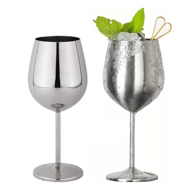 Set 6 Pahare Inox cu picior 400ml 7.50x21.50cm Grunberg IGR7064