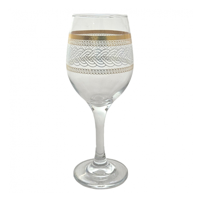 Set 6 Pahare Sticla Lichior 320ml Impletit Gold 3057 DNC58976