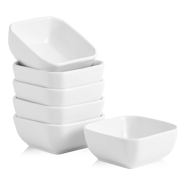 Set 6 sosiere patrate ceramica 4# 9x9cm MLL