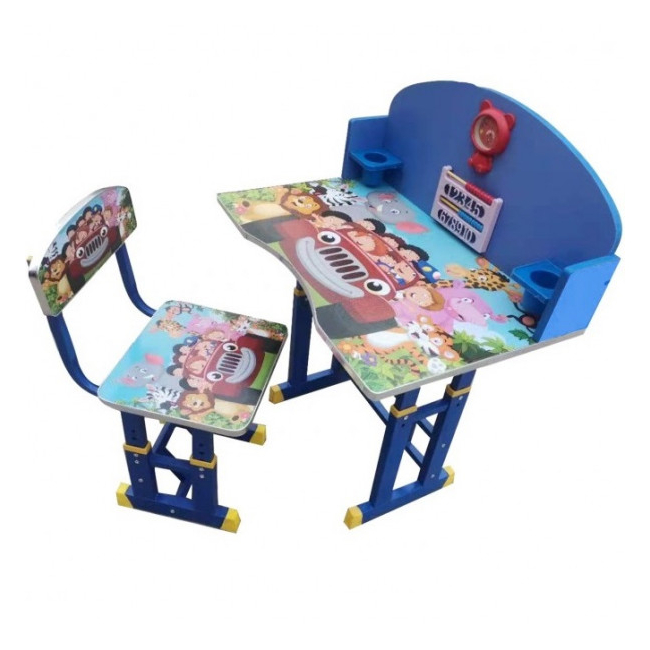 Set Birou si Scaunel Copii 3-10Ani  Reglabila Jolly Kids KT0538 Blue