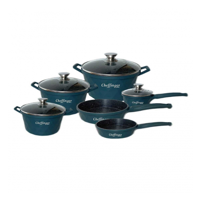 Set Bucatarie Cheffinger CF-DIAC12GRN 6 Cratite Si 4 Capace Sticla