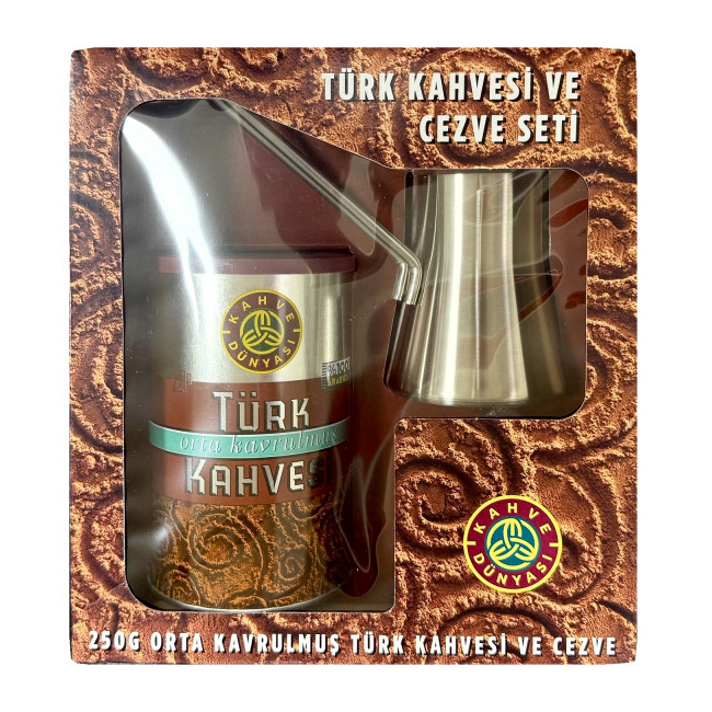 Set Cafea Turceasca 250g + Ibric Cadou Kahve Dunyasi MGR33505