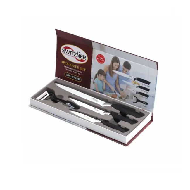 Set cutite si decojitor Switzner 4 piese otel inoxidabil maner silicon SW-9999 DNC65681
