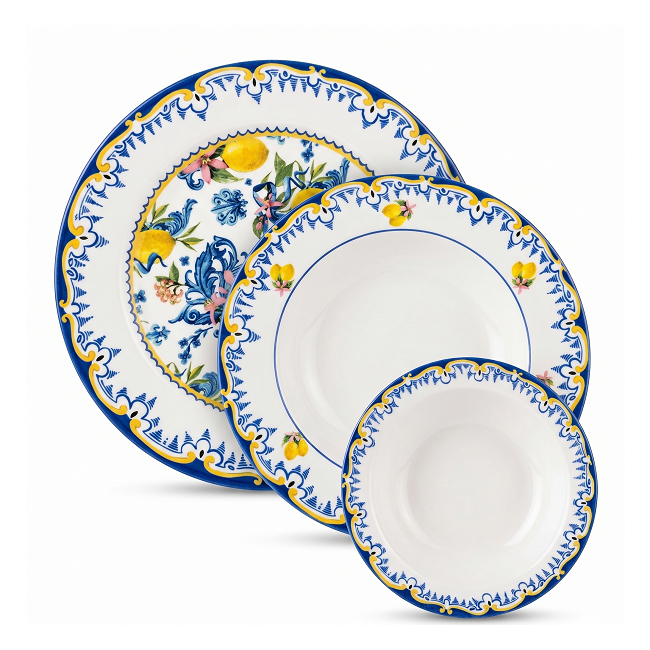 Set de Masa 12 Persoane 2x18 36 Piese Portelan Fin Lamai 2xDS182TR JGR