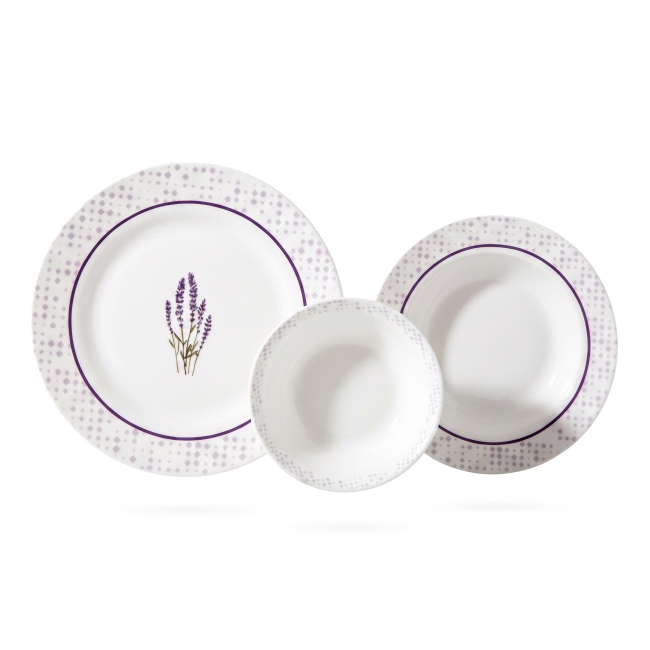 Set de Masa 12 Persoane 2x18 36 Piese Portelan Fin Lavanda 2xDS185TR JGR