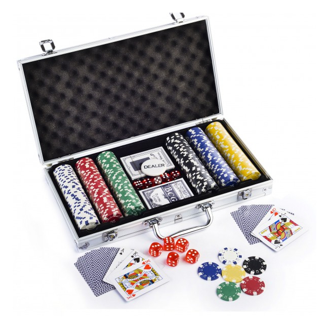 Set Poker 300 Chipuri Nemarcate Valoric Cutie aluminiu tip Servieta