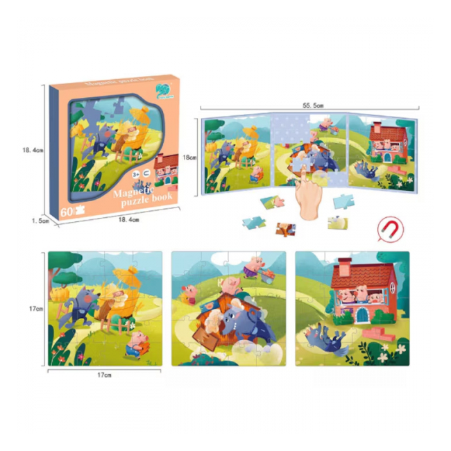 Set de puzzle magnetic cu tematica natura 18x18cm 8526-11 CWT
