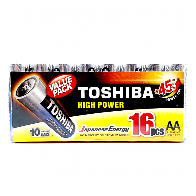 Set Economic 16 Baterii Alkaline Toshiba LR6 AA High Power SH16