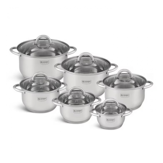 Set Gatit 12 Piese Semioale cu Capace Inox 14/16/18/20/22/24cm Edenberg EB3999 EB4000 DNC65819
