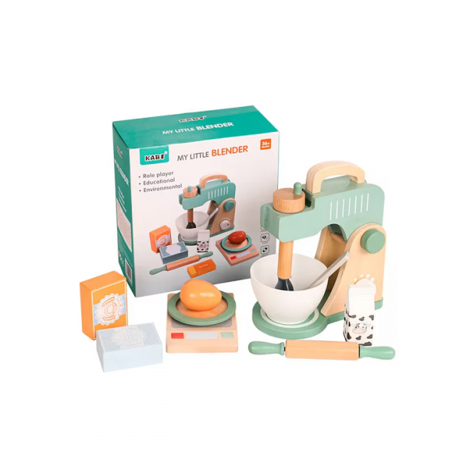 Set Joc Copii Mixer lemn bucatarie 24.5x12x23cm Kabi 0152 CWT