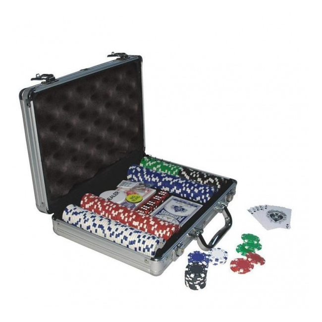 Set Joc Poker 300 Chipuri marcate valoric, cutie aluminiu tip servieta