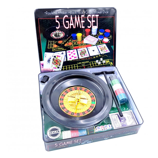 Set Jocuri 5in1 Poker Ruleta Black Jack Craps Poker Dice