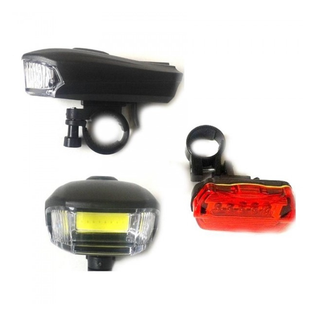 Set Lanterna COB LED 5W si Stop Rosu Semnalizare Bicicleta BL508