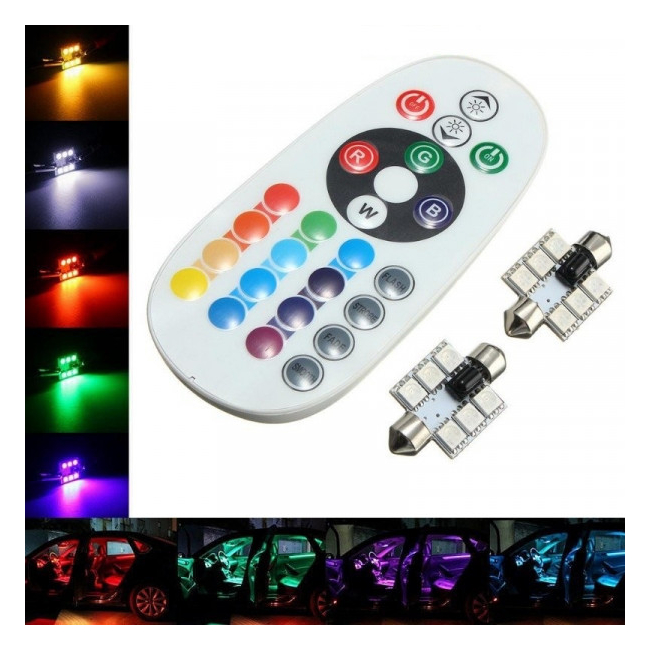 Set LED 5050 RGB Auto Interior 31mm cu Telecomanda 1F023 3106 XXM