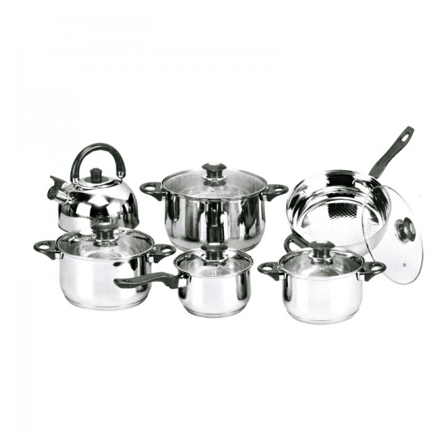 Set oale din inox cu capac 12 piese JD1024 JU