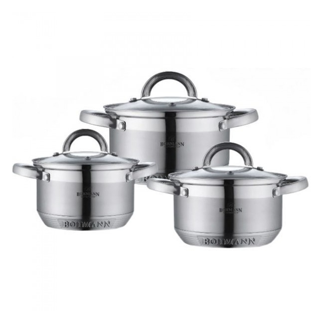 Set oale din inox cu capac 6 piese Bohmann BH0714