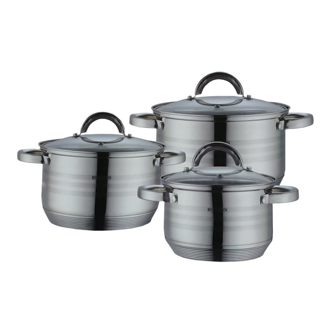 Set oale din inox cu capac 6 piese Bohmann BH0926