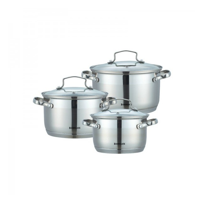 Set oale din inox cu capac 6 piese Bohmann BH1903