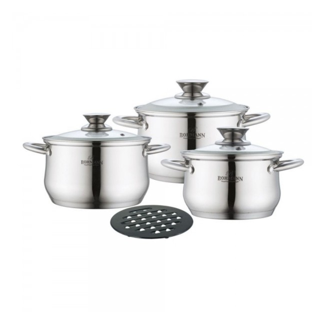 Set oale din inox cu capac 7 piese Bohmann BH0113