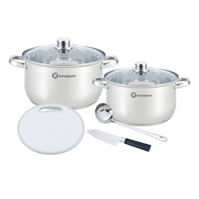 Set oale din inox cu capac 7 piese Grunberg GR869