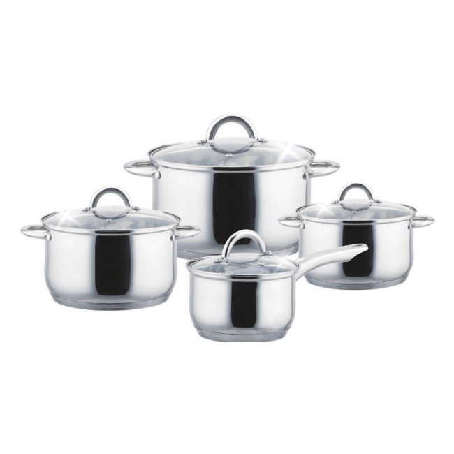 Set oale din inox cu capac 8 piese Bohmann BH0812S