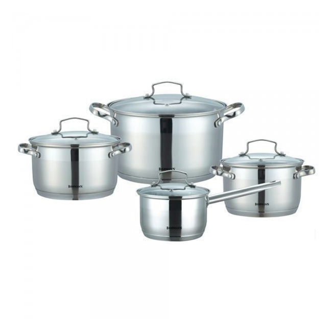 Set oale din inox cu capac 8 piese Bohmann BH1908