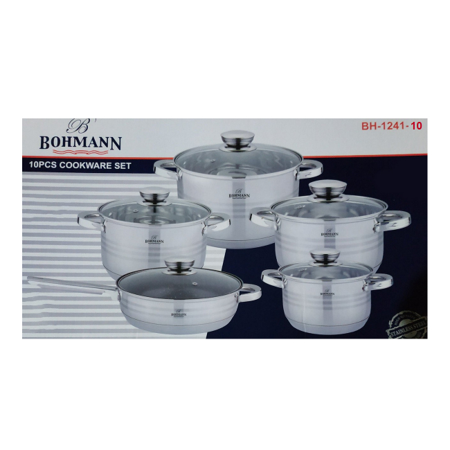 Set Oale Inox 10 Piese cu Capace Bohmann BH7124110