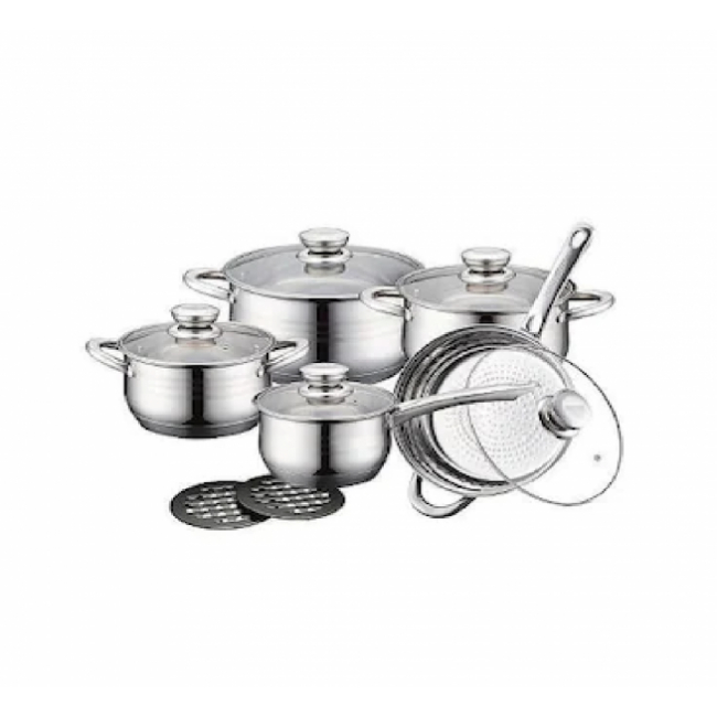 Set oale inox cu capace 12 piese 7 straturi Kitchen PRO-1250