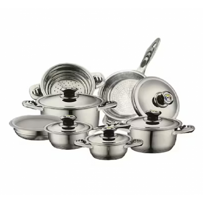 Set oale inox cu capace 16 piese 9 straturi Kitchen PRO-1600