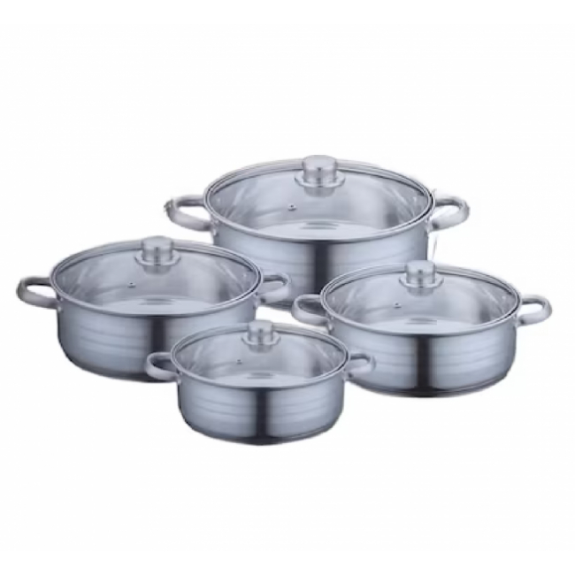 Set oale inox cu capace 8 piese 4 straturi Kitchen PRO-8400