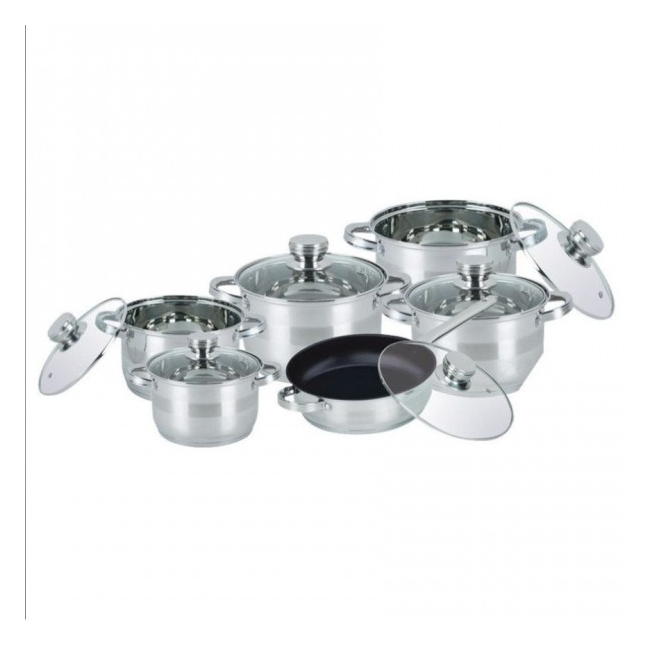 Set Oale si Tigaie Inox cu Capace 12 Piese Bohmann BH1299MRB