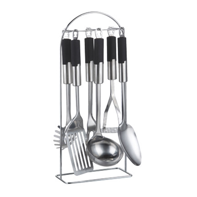 Set Ustensile Bucatarie Inox cu Suport 7 piese Bohmann BH7758