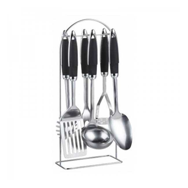Set ustensile bucatarie inox cu suport 7 piese Bohmann BH7759