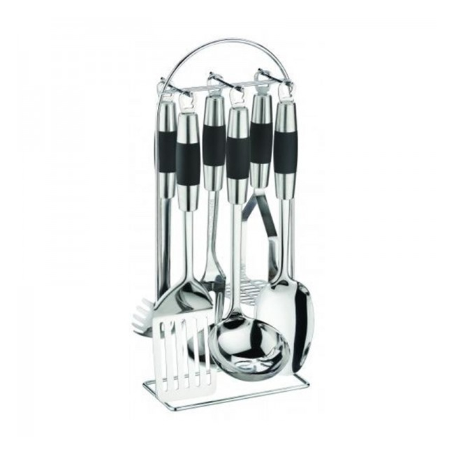 Set ustensile bucatarie inox cu suport 7 piese Bohmann BH7763