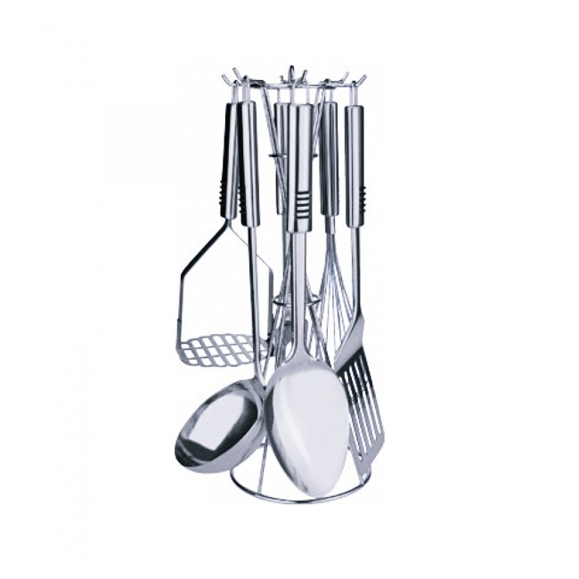 Set ustensile bucatarie inox cu suport 7 piese Bohmann BH7781