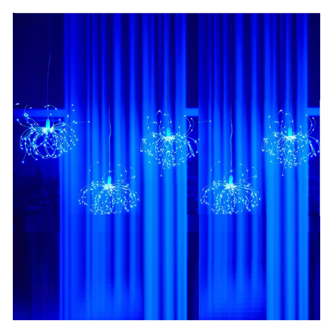 Instalatie 5 Artificii Decoratiuni Luminoase Albastre 3.5m 220V PSS5