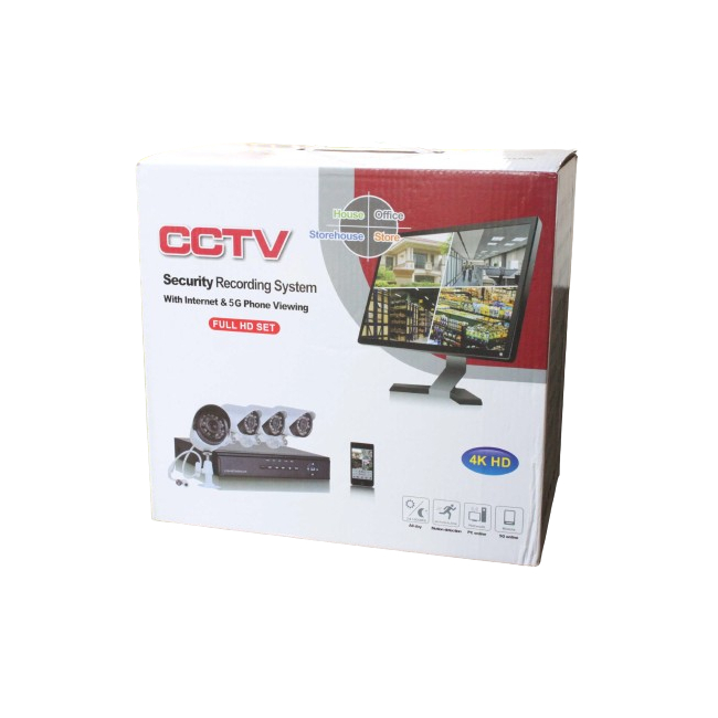 Sistem supraveghere Video CCTV kit DVR 4 camere exterior 220V HD D1