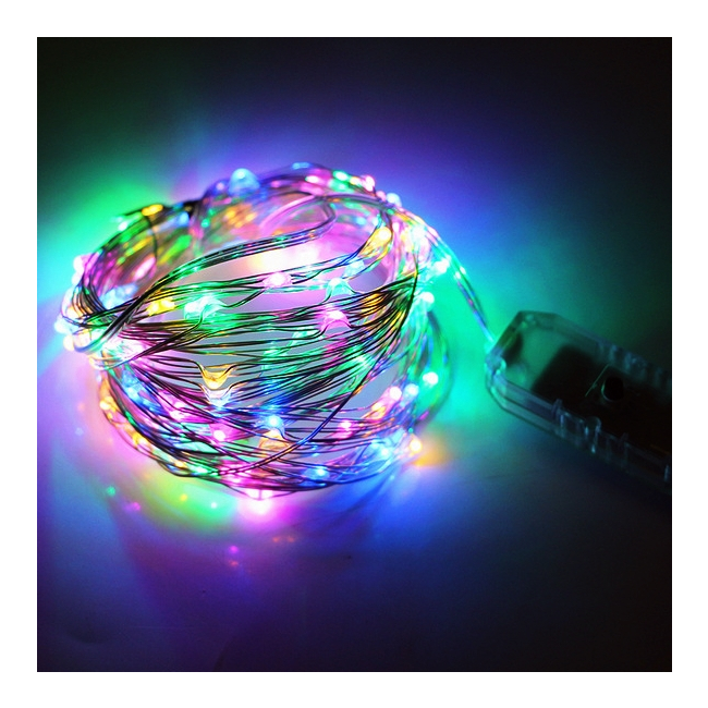 Snur Luminos 100 Micro LED Multicolor 10m Fir Silver USB T8052