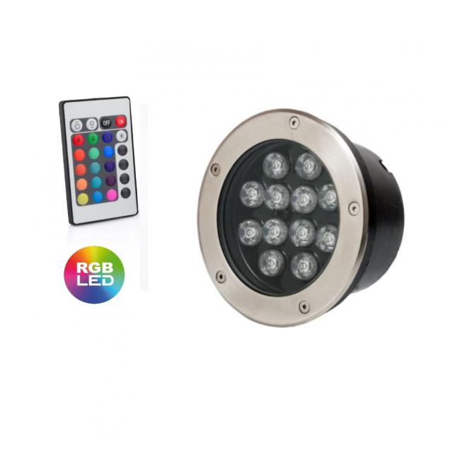 Spot LED Pavaj IP65 12W RGB cu telecomanda MNR7632