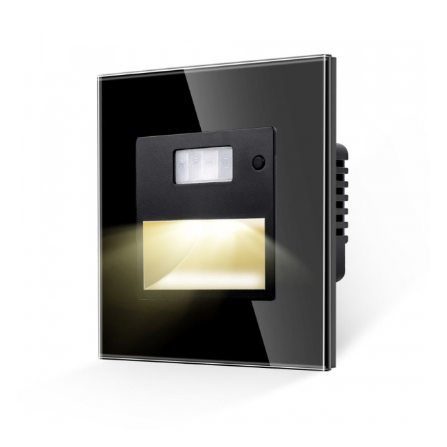 Spot LED Scara cu senzor din sticla negru 1.5W 86x86x32mm 1800K-7500K SPN1429B